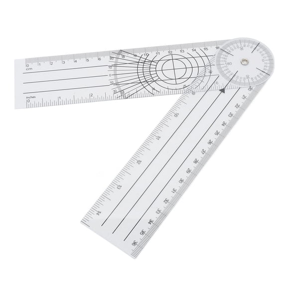Professional 8.46 Inch Clear Plastic Angle Ruler Flexible Multi-Function Adjustable Geometry Measuring Tool for Artists Designers Teachers Engineers