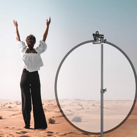 Professional 8.5FT Green Screen Background Stand, Disc Reflector Light Stand Equipped with 5/8" Durable Clamp Holder, Foldable Portable Design for Studio, Live Broadcast and Outdoor Photography