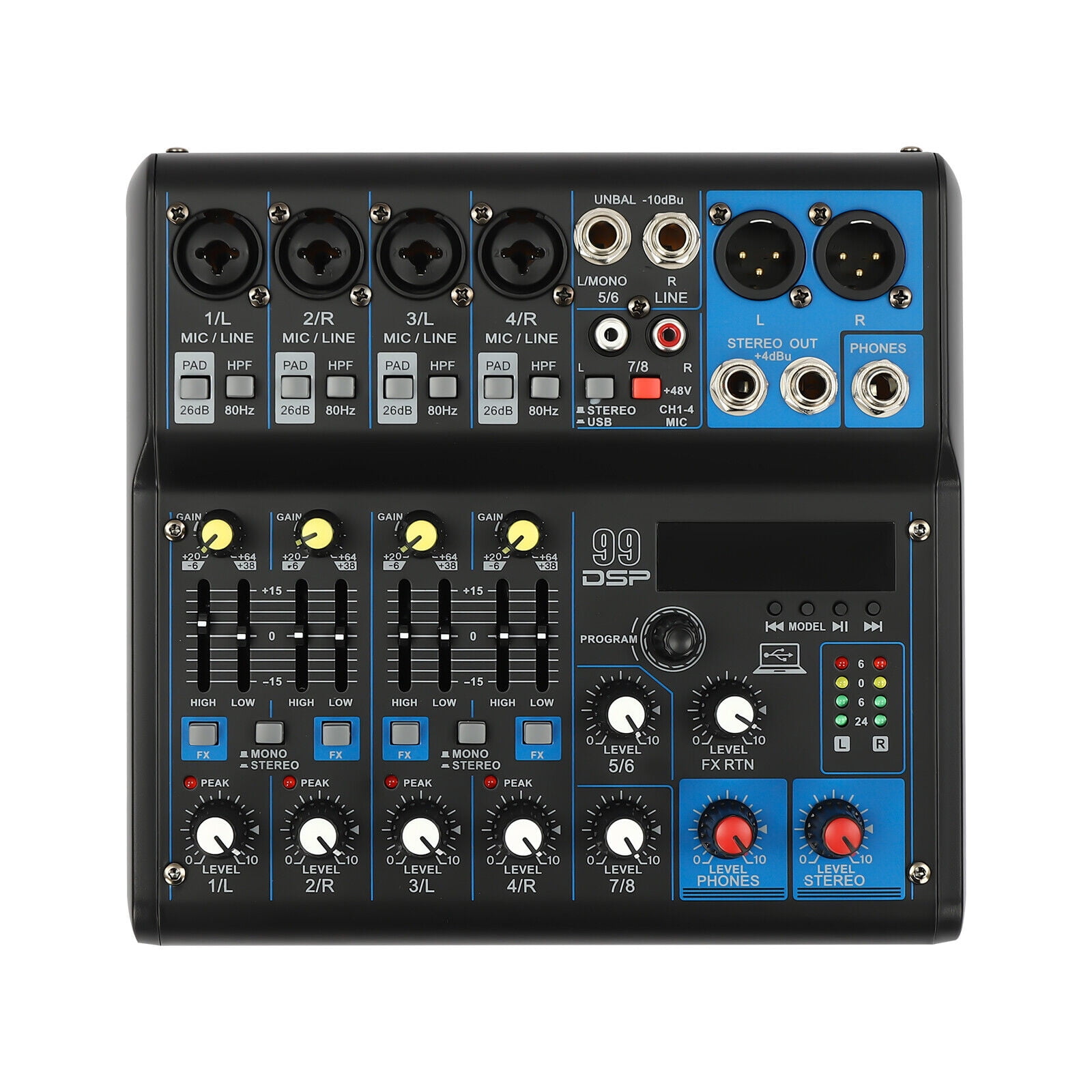 Professional 8-Channel Sound Mixer Audio Mixer Bluetooth & USB