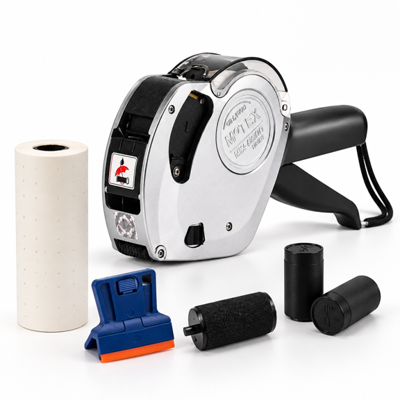Professional 8-Digit Price Marking Kit with Blank Labels, Inker, and Scraper for Retail Use