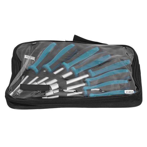 Professional 8-Piece Deep Hole Nut Driver Set, Durable Chrome Vanadium Steel Socket Screwdriver Kit with Heavy-Duty Ergonomic Non-Slip Rubber Handle (12.2 x 8.66 Inches / 31 x 22 cm)