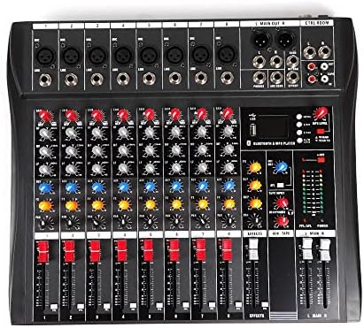 Professional 8-channel Sound Mixer, 8 Channel Audio Mixer with LCD
