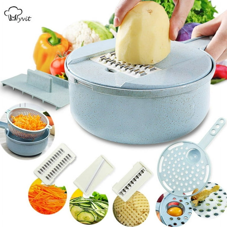Professional 8 in 1 Vegetable Cutter Vegetable Slicer Potato Peeler Carrot  Onion Grater with Strainer Kitchen Accessories
