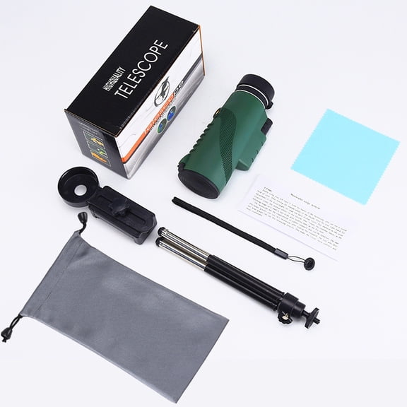 Professional 80x100 HD Monocular Telescope w/ Phone Adapter & Tripod, BAK4 Prism for Bird Watching, Hunting, Night Vision