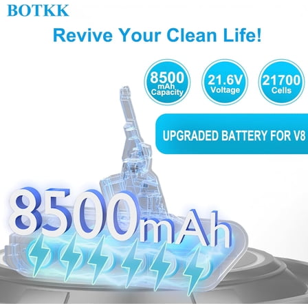 8500mAh V8 Battery Replacement for  V8 Vacuum Cleaners