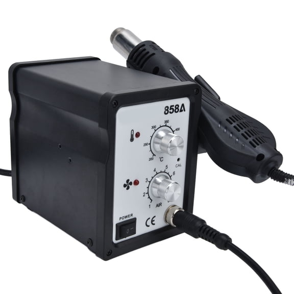 Professional 858A Digital Hot Air Soldering Station 700W Adjustable Temperature Gun 100-450C / 212-842F Digital Desoldering Workbench for SMT BGA SOC CHP PLCC QFP, 110V US Plug