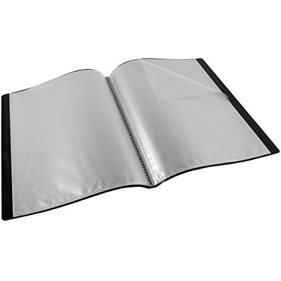 Professional A4 Black Presentation Display Book With Clear Plastic Sleeves For Secure Multi-Purpose Filing And Acid-Free Pockets, Eco-Friendly Landscape Format Design For Artists