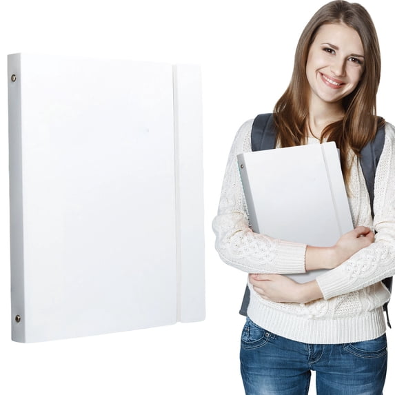 Professional A4 Loose Leaf Binder, 3 Ring PP Plastic Binder Folder with Metal Rings for Documents, Office Filing, Projects & Paper Organization, White, 1 Count