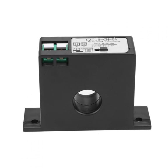 Professional AC Current Transducer Transmitter SZT15-CH-5V Mutual Inductor Signal Isolator Piercing Sensor AC 0-50A to DC 0-5V for Motor Monitoring (2.4 x 3.5 x 1.0 in / 61.5 x 90 x 26 mm)