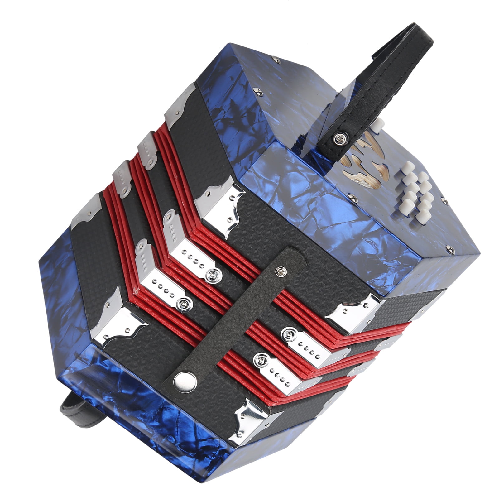 Professional Accordion Concertina, 3 Colors Red Hand Strap Solid Wood