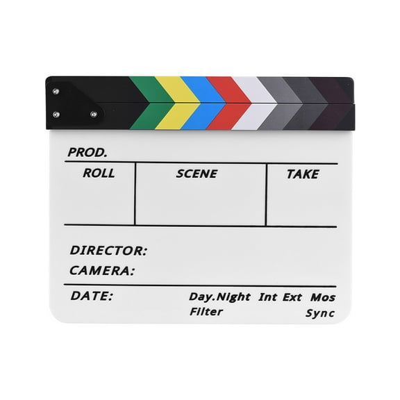 Professional Acrylic Clapboard Erase TV Film Movie Director Cut Scene Clapper Board Slate With Marker Pen Eraser