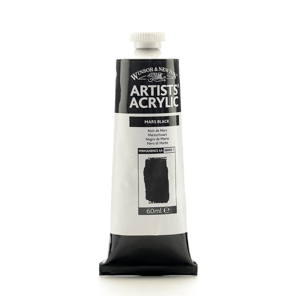 Professional Acrylic Colours mars black, 60 ml, 386 (pack of 2)