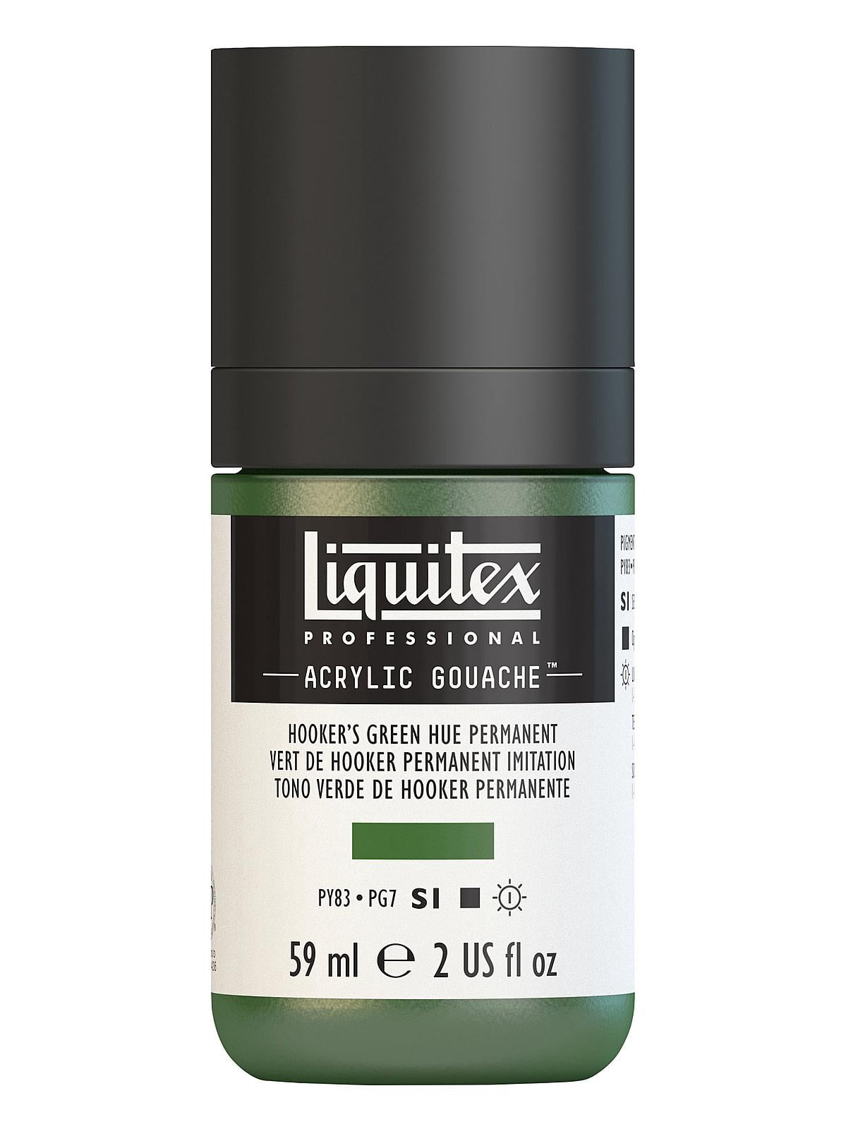 Professional Acrylic Gouache Hooker's green hue permanent, 2 oz. (pack of 3)