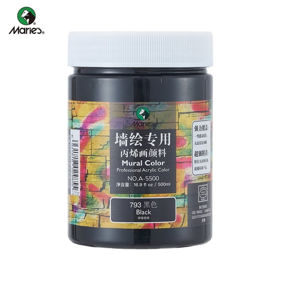 Acrylic Paint for Wall Art, 500ml(16.9Fl Oz), Rich Pigment, Waterproof Paint for Canvas/Wood/Clay, DIY Craft Supplies