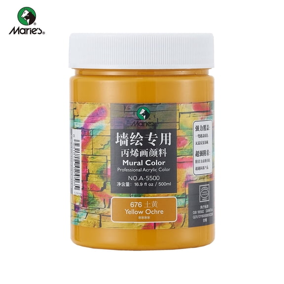 Acrylic Paint for Wall Art, 500ml(16.9Fl Oz), Rich Pigment, Waterproof Paint for Canvas/Wood/Clay, DIY Craft Supplies