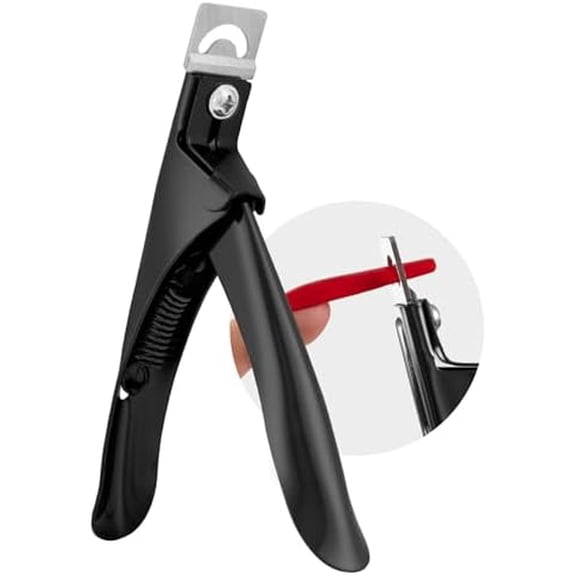 Professional Adjustable Stainless Steel Acrylic Nail Clippers False Nail Cutters for Artificial Acrylic Nails Fake Nail Tips, Rustproof Manicure Pedicure Tool for Salon Home Nail Art - Black