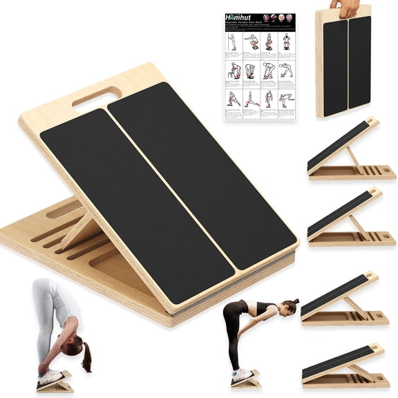 Nifogo Slant Board for Calf-Stretching - Wooden Incline Wedge Stretcher for Squats, Foot & Ankle Mobility, Portable Fitness Equipment, Stretch & Rehab Kit