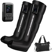 Professional Air Compression Leg Massager for Circulation and Pain Relief, Cordless Full Leg Recovery Boots with Dual Controllers, Sequential Compression Therapy Machine - Pair, L