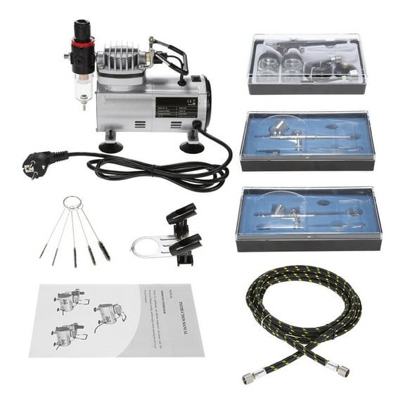 Professional Airbrush Air Compressor Kit Oil-less Quiet High-pressure Spraying Pump Tattoo Manicure Cake Spray Gun