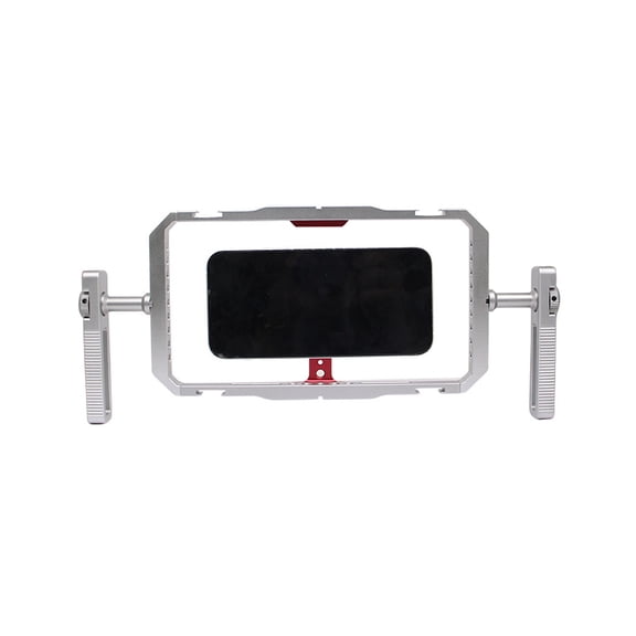 Professional Aluminum Alloy Smartphone Video Rig with Dual Handles - Cold Shoe Mount for Mobile Filmmaking, Compatible with iPhone 17/16/15/Mini/Pro/Max