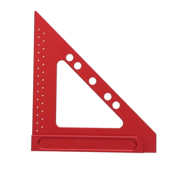 Professional Aluminum Alloy Triangle Scribing Ruler High Precision Carpenter Square Multi Angle Woodworking Tool with Drill Guide (7.5 Inches / 19 cm)