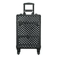 thumbnail image 1 of Professional Aluminum Cosmetic Train Case Universal Wheels with Brush Bag Black, 1 of 10