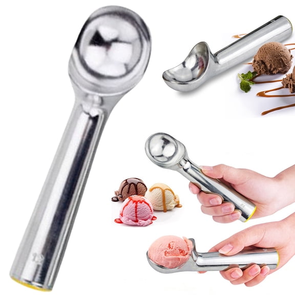 Professional Aluminum Ice Cream Scoop Yellow, Heavy Duty Gelato & Sorbet Spoon, Cookie Dough & Frozen Dessert Tool, Non-Bend Kitchen Utensil, Commercial & Home Use