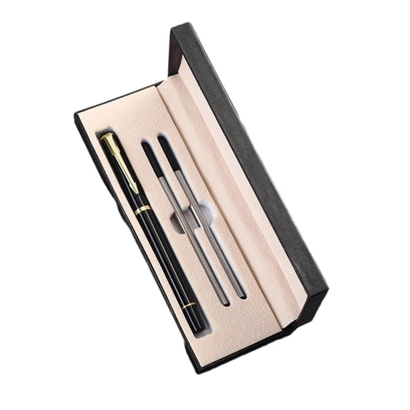 Professional Aluminum Signing Pen with 2 Refills For Writing Twist Action Metal Ballpoint Pen 0.5mm Stainless Steel Tip