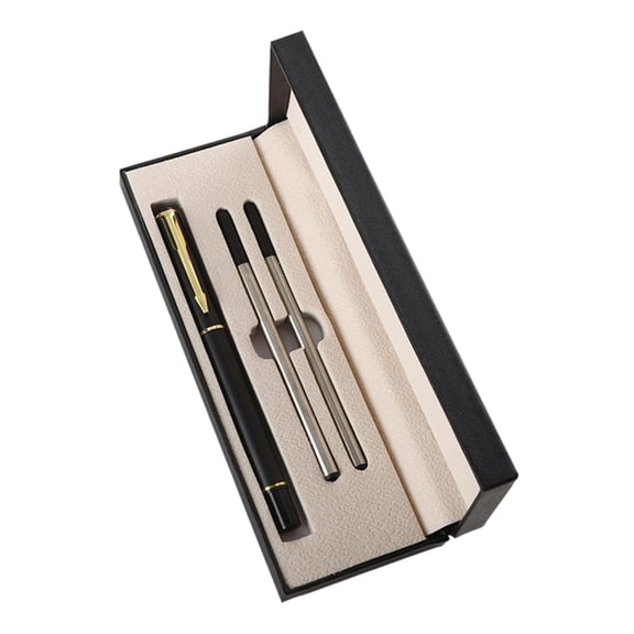 Professional Aluminum Signing Pen with 2 Refills For Writing Twist Action Metal Ballpoint Pen 0.5mm Stainless Steel Tip