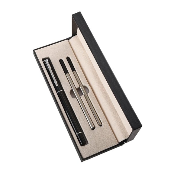 Professional Aluminum Signing Pen with 2 Refills For Writing Twist Action Metal Ballpoint Pen 0.5mm Stainless Steel Tip