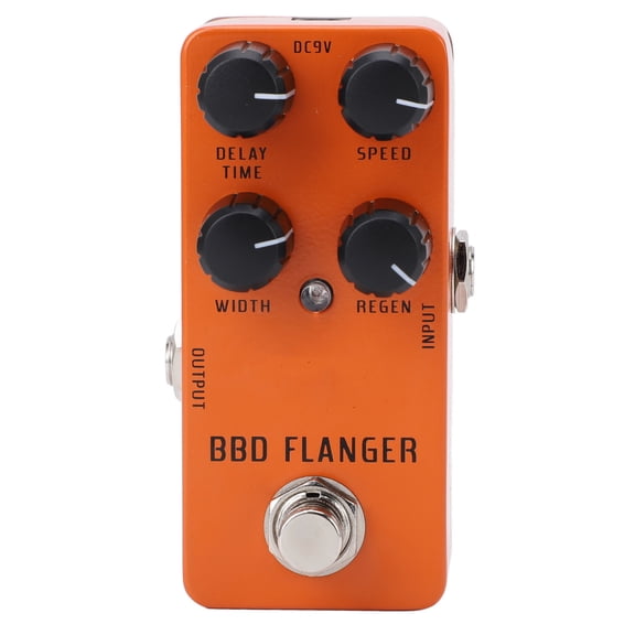 Professional Analog Flanger Pedal Mini Portable Electric Guitar Bass Effect with True Bypass and DC 9V Low Noise Power Design