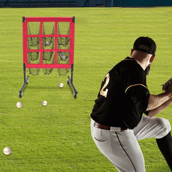 Professional And Practical Training Net Nine-grid Design Baseball Training NetThree Adjustable Height