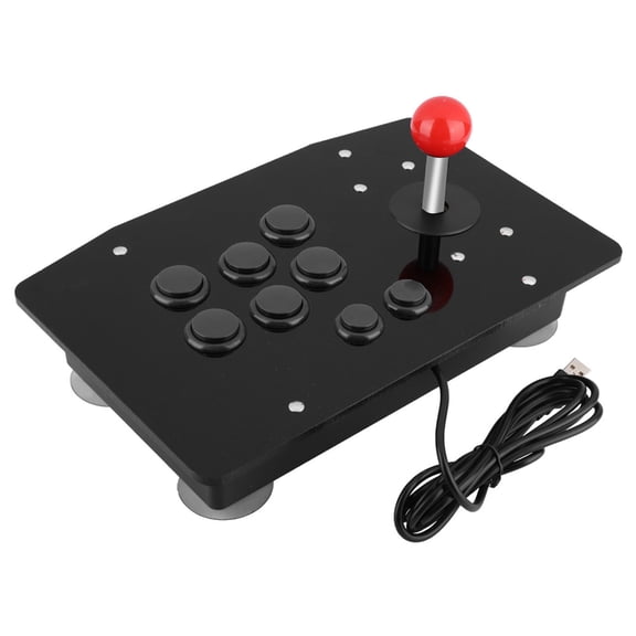 Professional Arcade Game Joystick with 8 Buttons, Durable USB Wired Rocker Controller for PC and Gaming Consoles (Black)