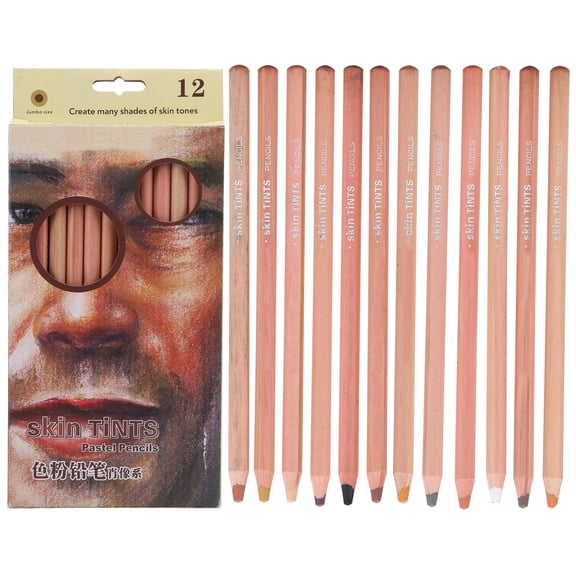 Professional Art Pencils, 12pc Pastel Set For Drawing, Tinting Scrapbooking,