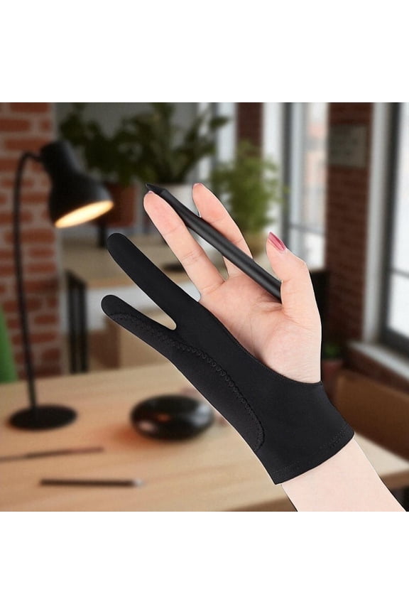 Professional Artist Drawing Glove 2 Finger Anti Smudge Design for Tablet Sketching Black One Size Art Supplies Drawing Gloves Classroom Essentials Christmas Gifts