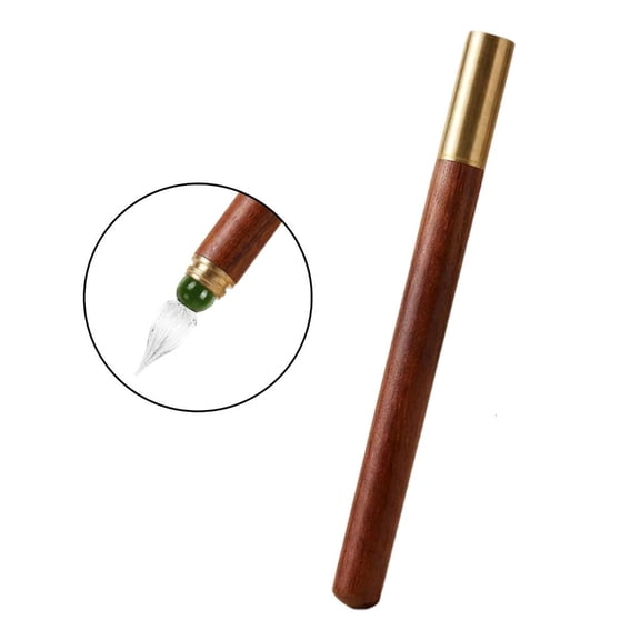 Professional Artistic Tool Wooden Glass Nip Pen for Drawing Handwriting Decorative Writing Ensuring Smooth Inks Flows by LUVNIMB