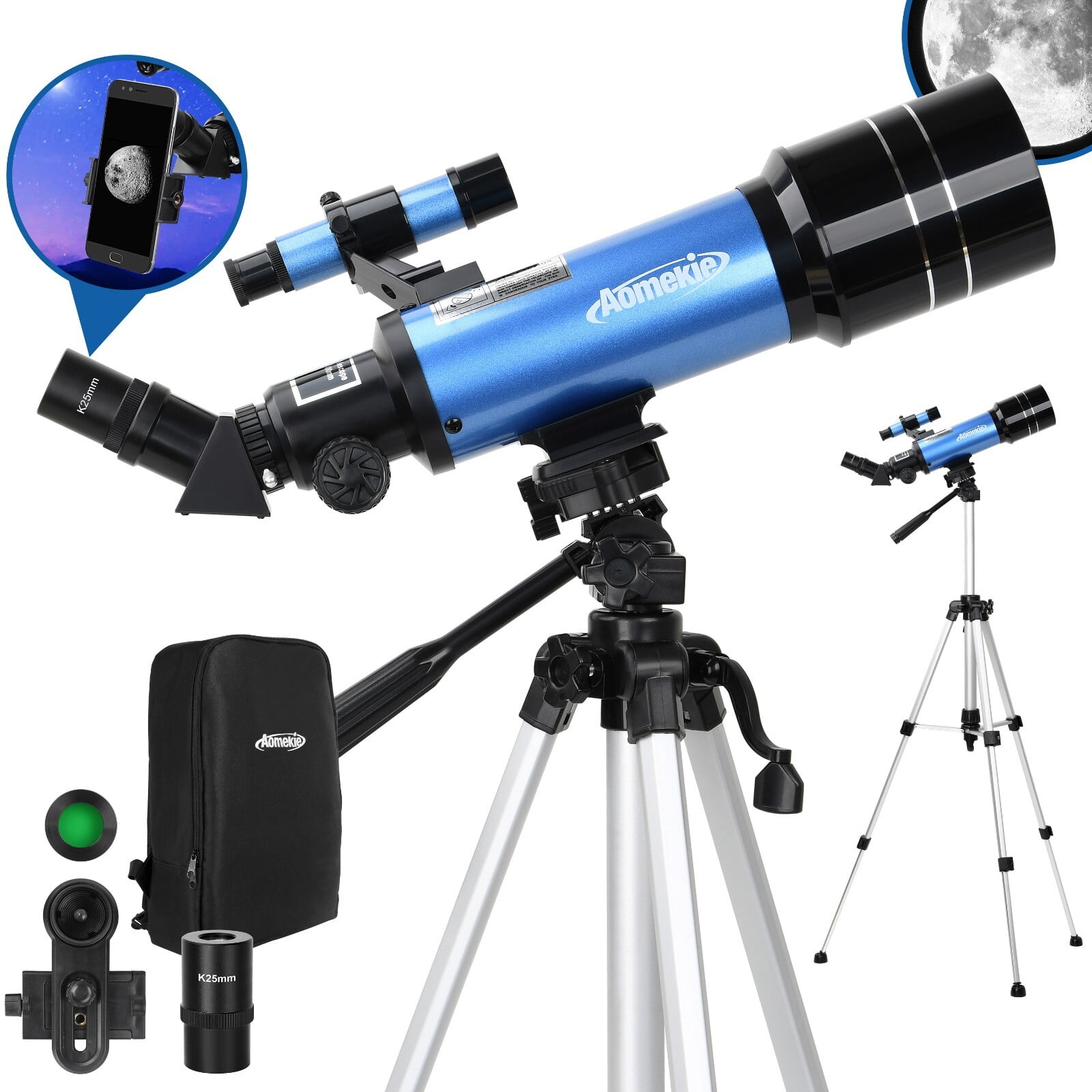 Professional Astronomical Telescope with High Tripod Travel Bag Adults Kids Gift