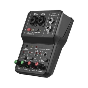 Professional Audio Interface Sound Card for Recording - 16bit/48kHz Mini USB, 2-In & 2-Out, with 48V Phantom Power and USB-B Cable, Ideal Studio Equipment for Music Recording