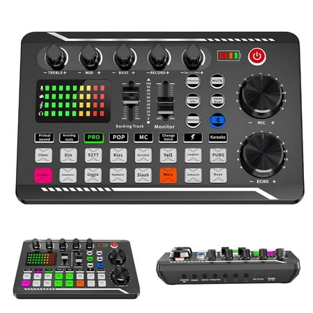 Professional Audio Mixer,DFITO 3 Channel Live Sound Card and Audio Interface with DJ Mixer Effects and Voice Changer,Podcast Production Studio Equipment