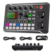 Professional Audio Mixer, Live Sound Card DJ Mixer Effects Voice Changer, Sound Card Audio Mixer Podcast Studio Gaming, Professional Audio Mixer For Streaming Podcasting Gaming