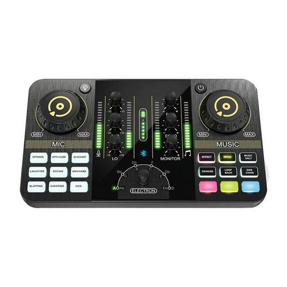 Professional Audio Mixer Podcast Microphone Sound Card Kit for Smartphone Laptop Computer Vlog Recording Live Streaming