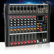 Professional Audio Mixer Sound Board Console Desk System Interface 8 Channel Digital USB Bluetooth MP3 Computer Input 48V Phantom Power Stereo DJ Studio FX