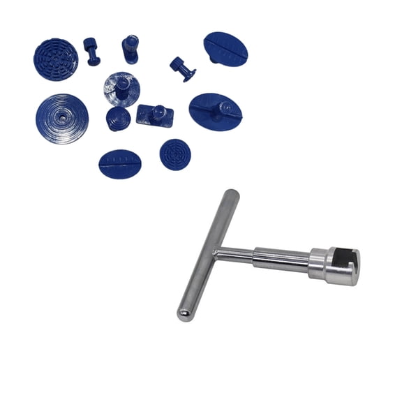 Professional Auto Dents Repair Kit With T Handle And 12 Puller Pads Metal Plastic Construction