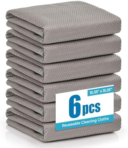 Professional Auto Detailing Microfiber Cloths 6 Pack, 15.5