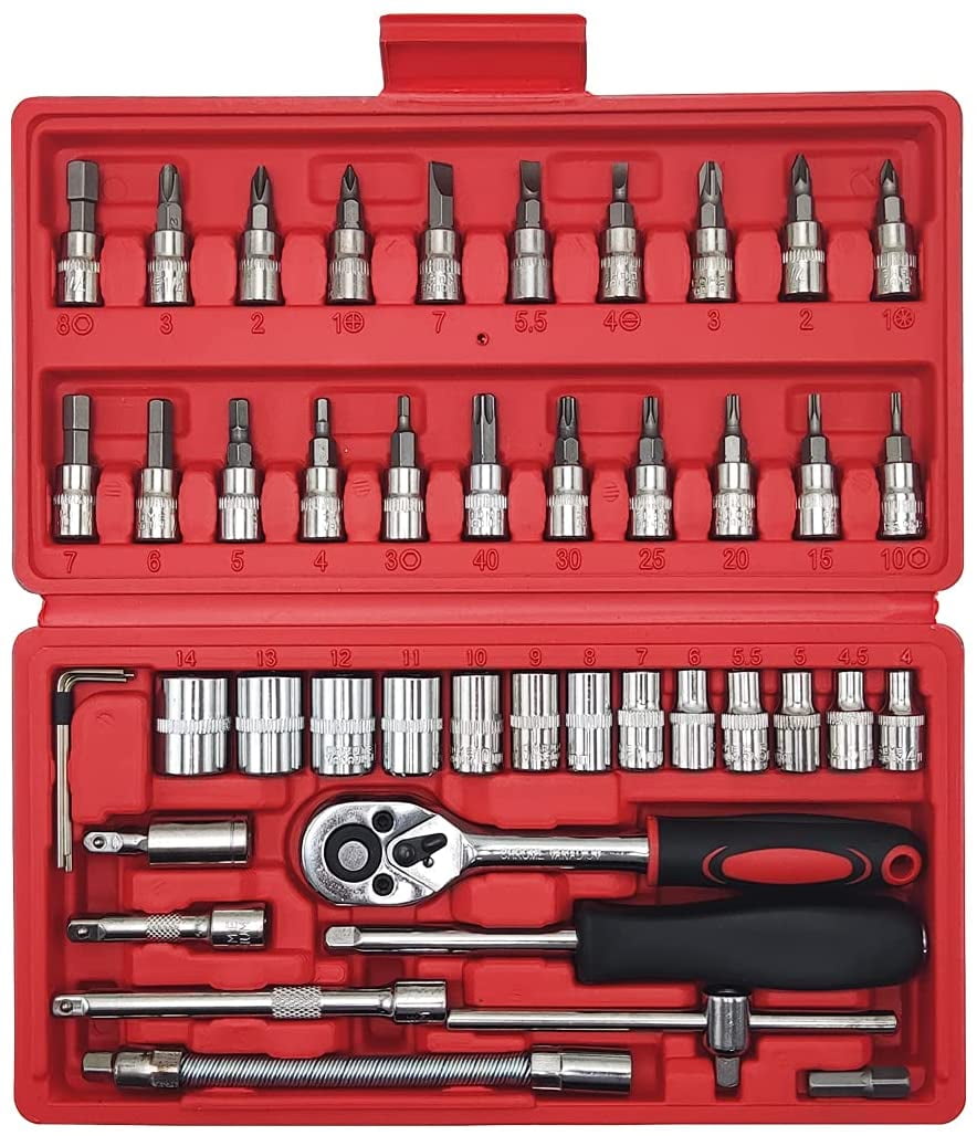 Professional Auto Mechanical Tools - Ratchet Socket Set with Wrench and Sockets
