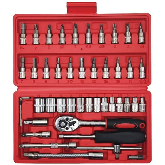Professional Auto Mechanical Tools - Ratchet Socket Set with Wrench and Sockets