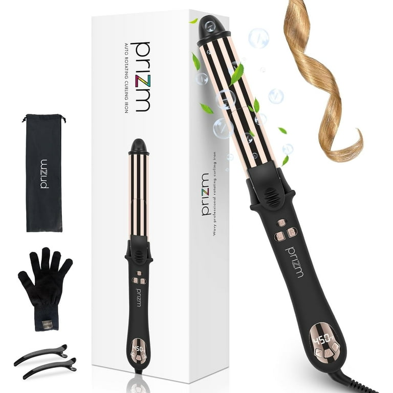 Professional Automatic Curling Iron 32MM rotating curling iron Loose Bouncy Wave Nano Titanium Self Curling Wand Negative Ionic 11 Temp Max 450 F Travel Dual Voltage Anti frizz Walmart