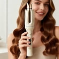 thumbnail image 1 of Professional Automatic Hair Curling Iron, 4 Temperature Settings, Ceramic Rotating Wand with Negative Ion Technology (Off-White), 1 of 14