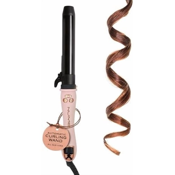 Professional Automatic Rotating Curling Iron 1-inch - Fixed Temperature - Tourmaline Ceramic - Large Barrel for Long Hair & Thick Curls. Extra-Long, Oval-Shaped Hair Wand