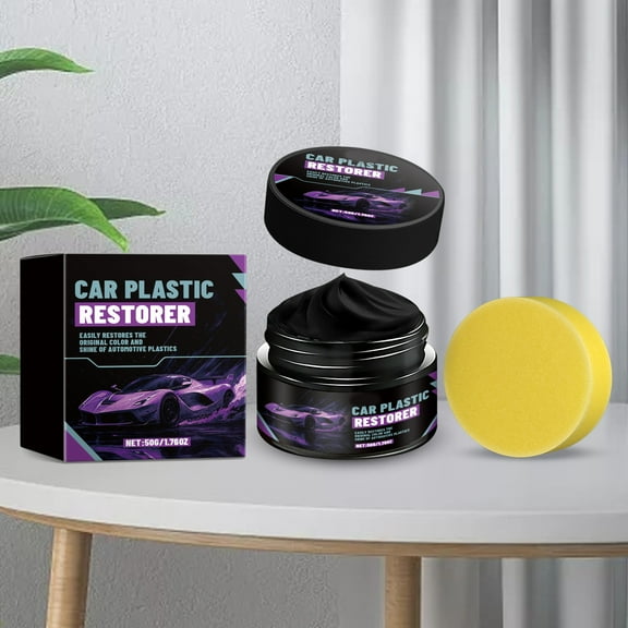 Professional Automobile Plastic Gloss Care Cream, Interior Dashboard Polishing Cleaner and Stain Removal Agent for Restoring Shine on Leather and Plastic, Dashboard Revitalizer